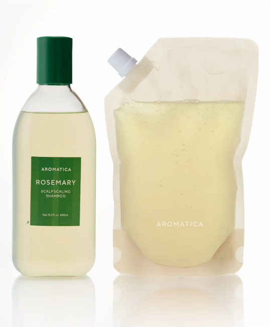Shampoo Esfoliante para Couro Cabeludo com Alecrim 400ml e Refil 500ml