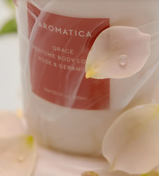 Loção Corporal Perfumada Grace Rosa & Gerânio 300ml**