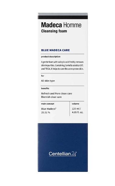 Espuma de Limpeza Facial Madeca Homme – 120 ml
