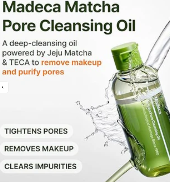 Óleo de Limpeza para Poros com Matcha Madeca – 200 ml