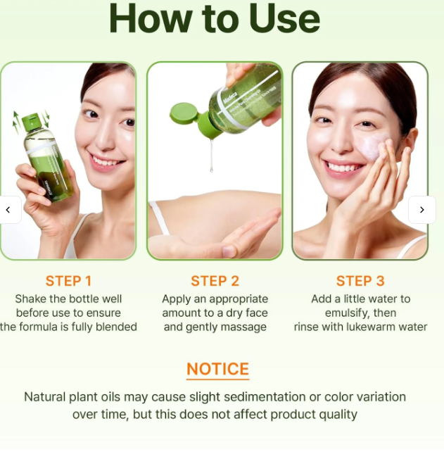 Óleo de Limpeza para Poros com Matcha Madeca – 200 ml