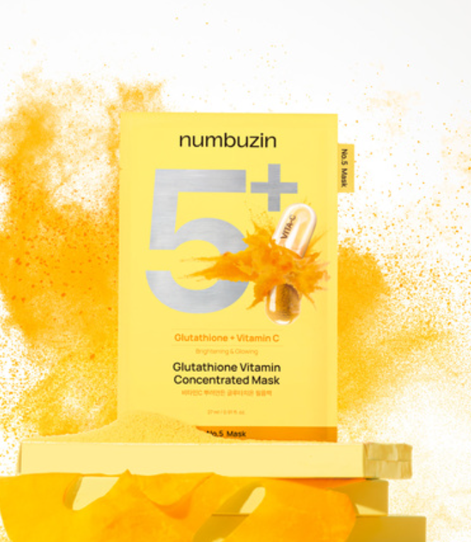 5 Máscara Facial em Filme com Glutationa e Vitamina C – 5 Unidades