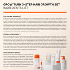 Kit Growturn rotina de couro cabeludo: shampoo, tratamento e sérum
