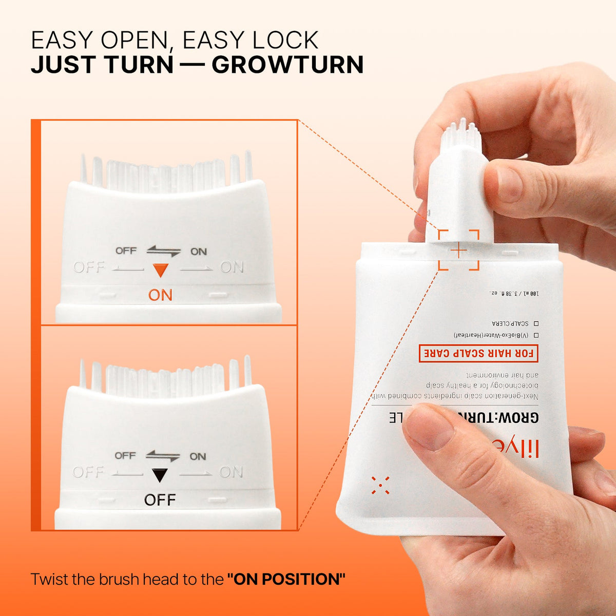 Kit Growturn + Scalpturn: dois séruns com escova para couro cabeludo 2 x 100 ml