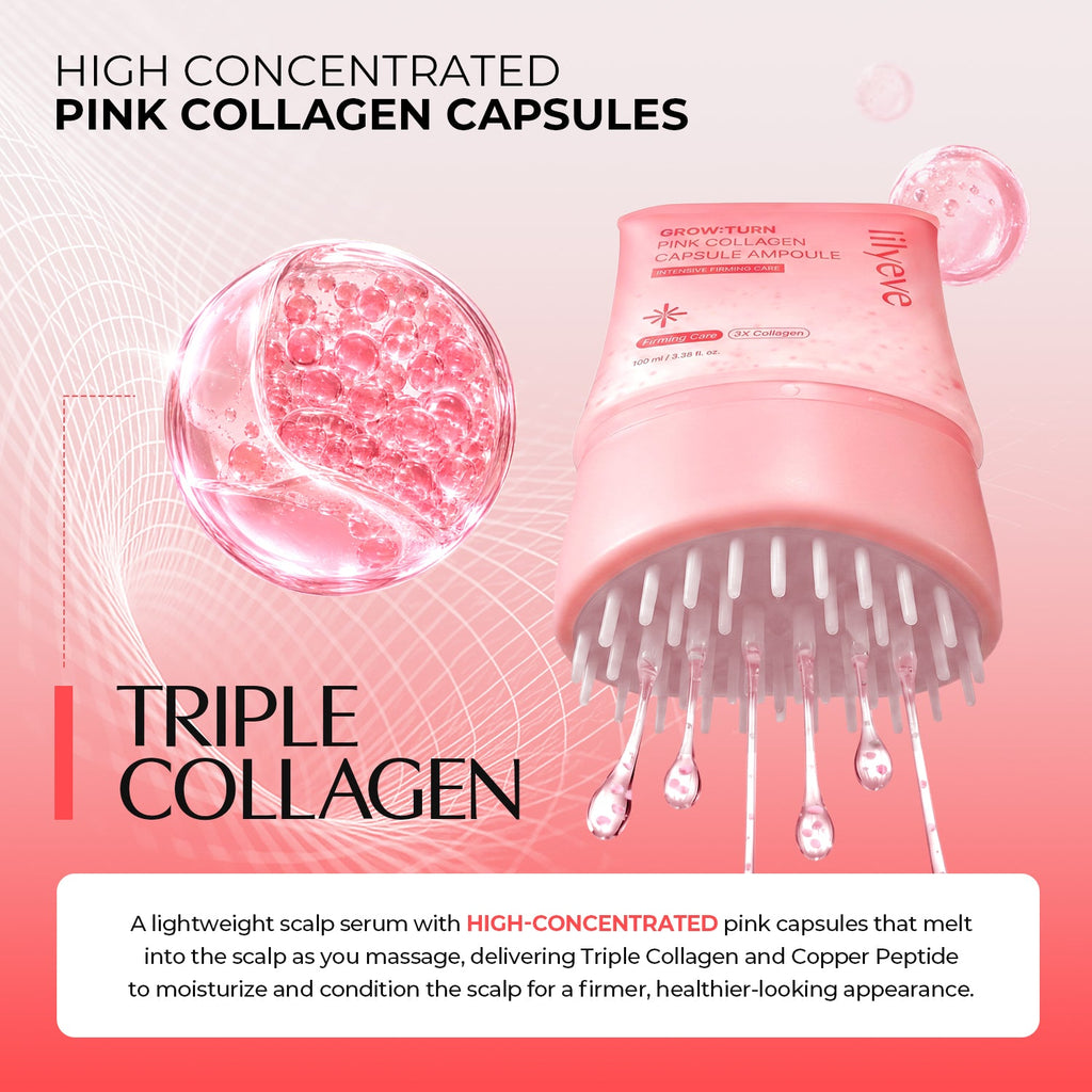 Growturn Pink Collagen Capsule Ampoule: sérum de colágeno para couro cabeludo 100 ml