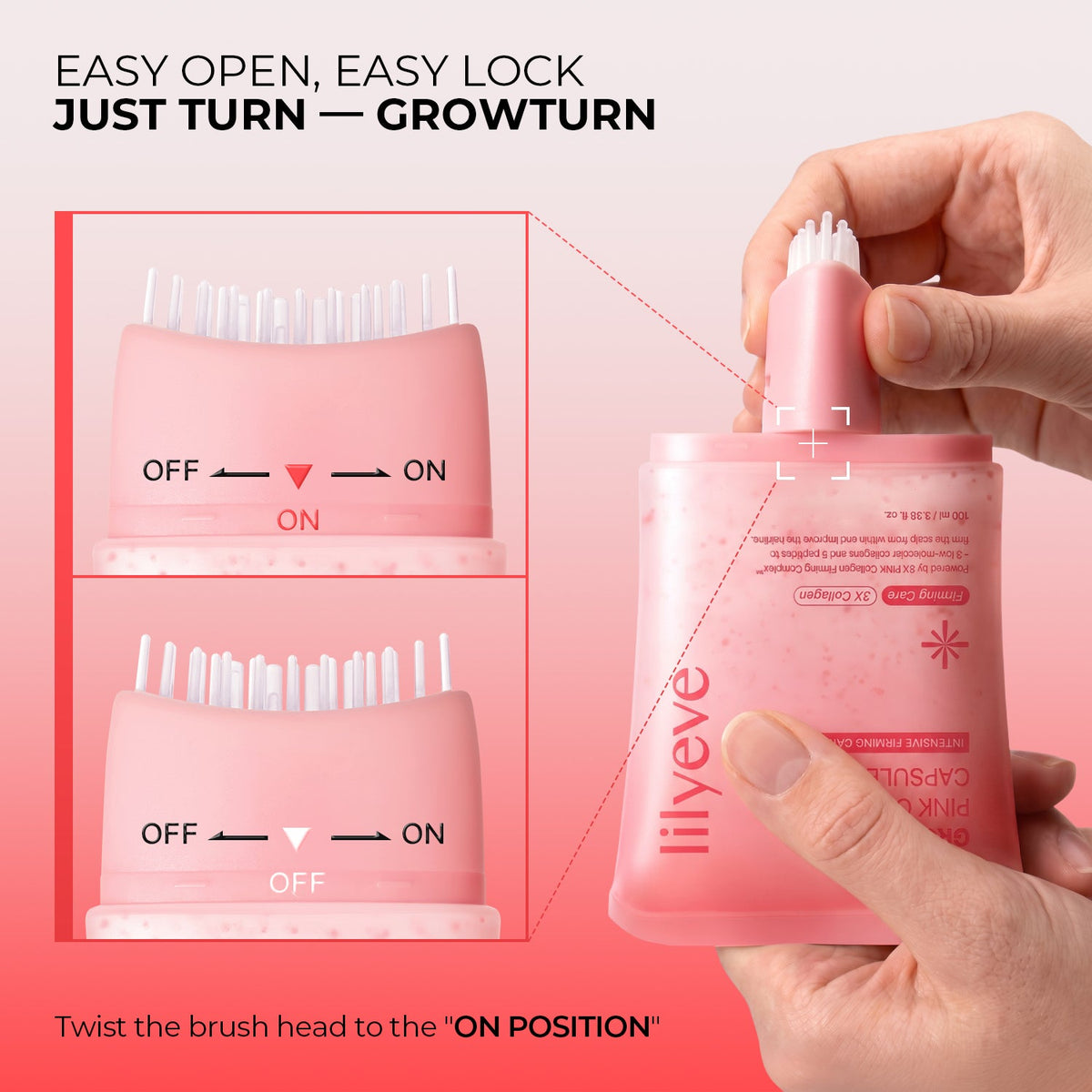 Growturn Pink Collagen Capsule Ampoule: sérum de colágeno para couro cabeludo 100 ml